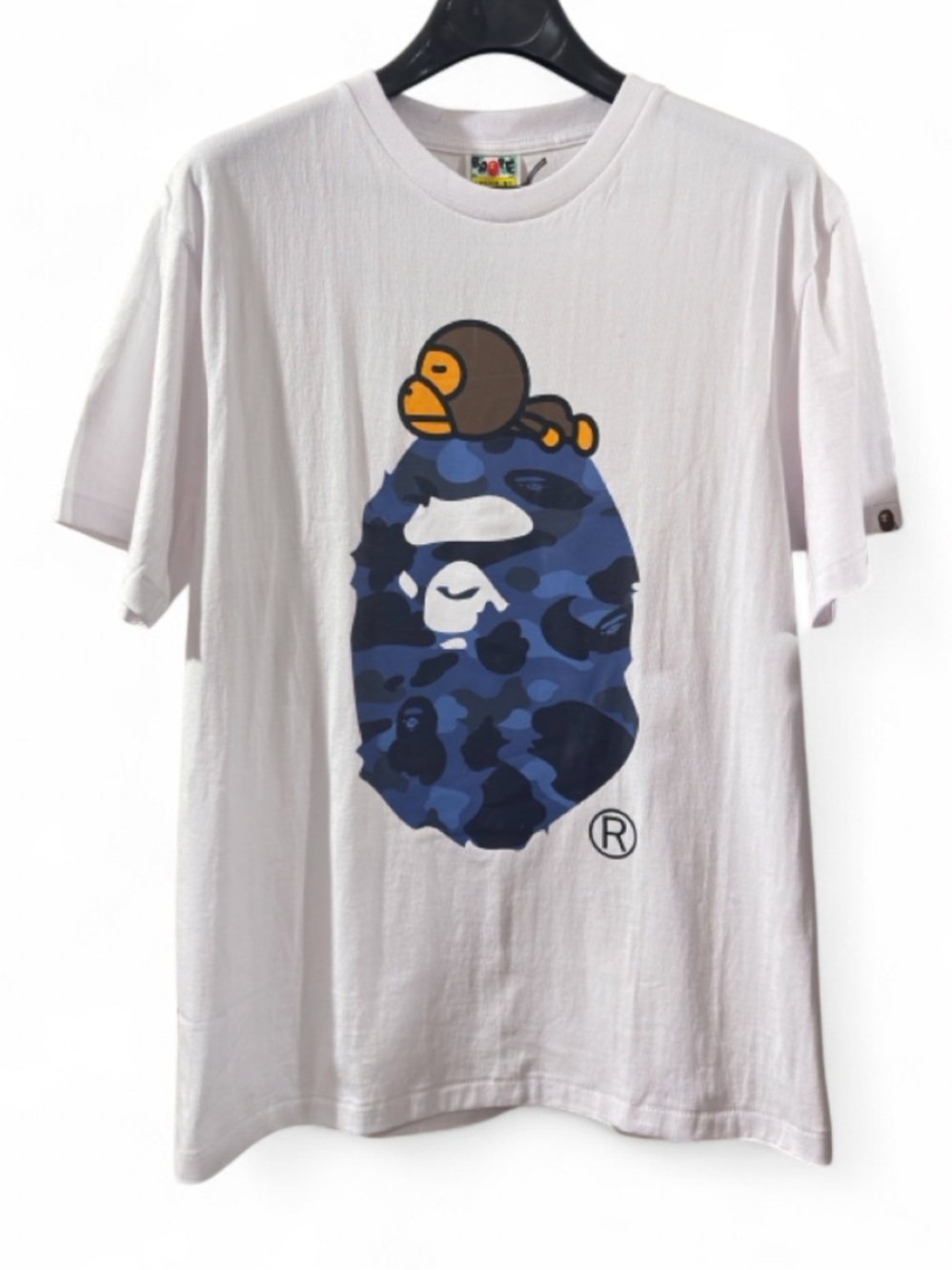 A Bathing Ape BAPE Milo/Ape Blue Camo Graphic T-shirt Size Men’s XL (NWT)